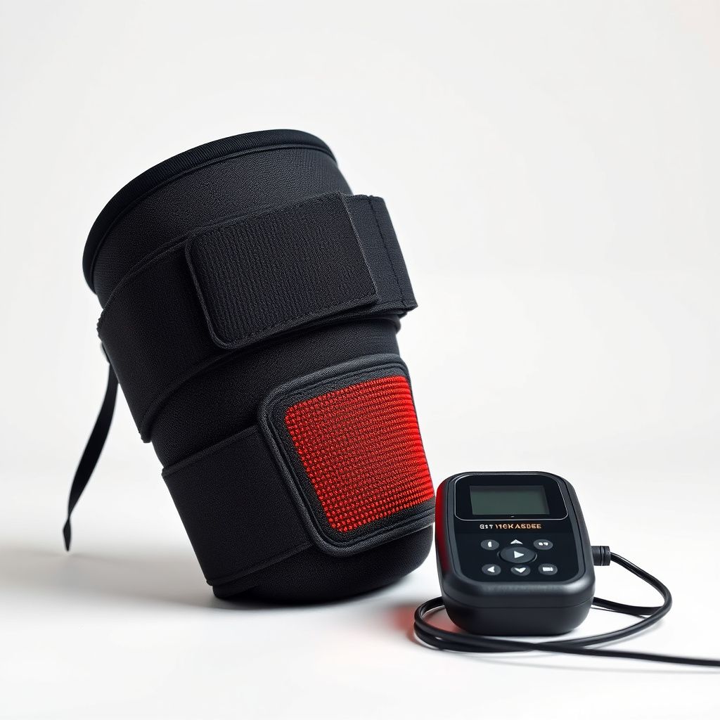 Heated knee wrap studio product shot