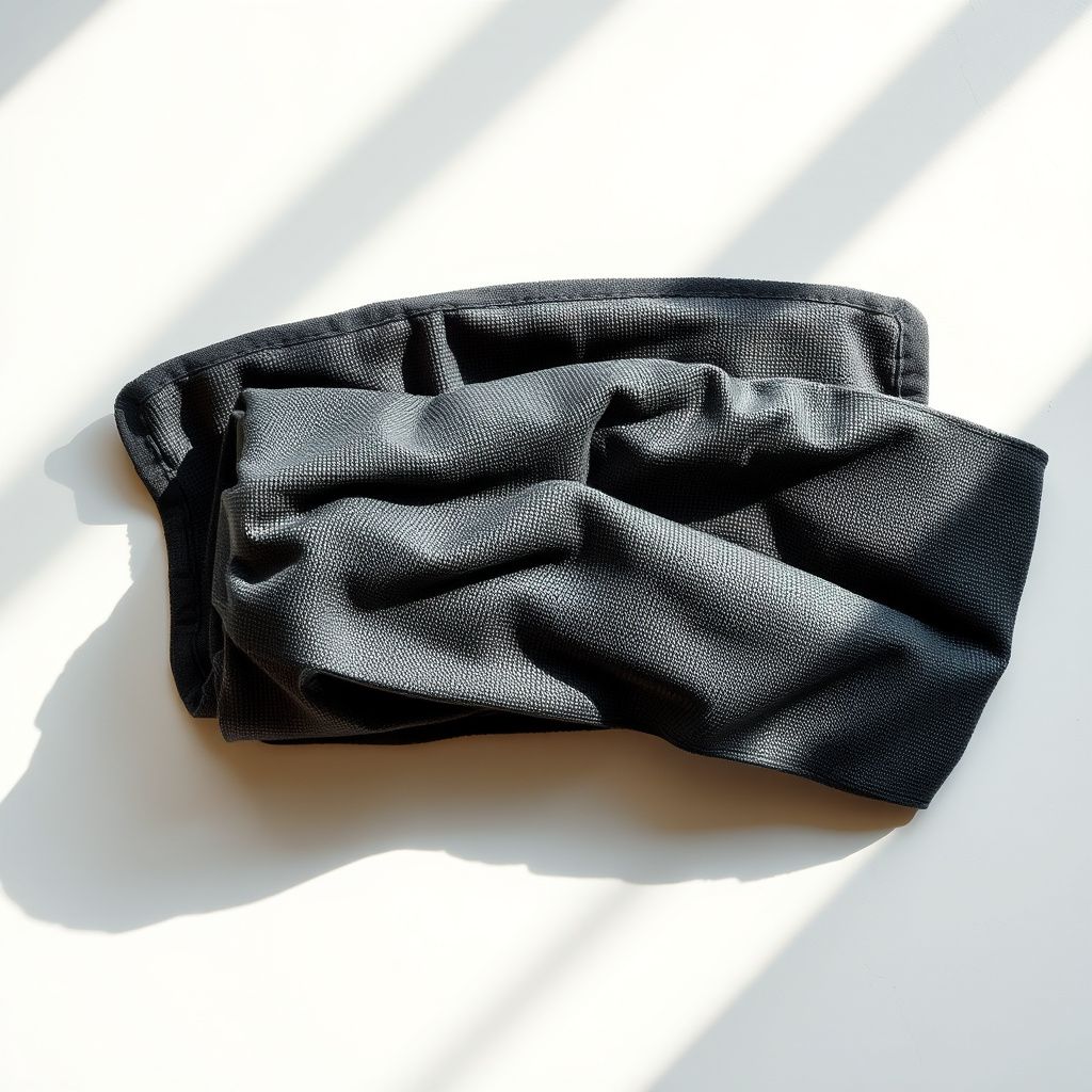 Heated knee wrap laid flat unfolded