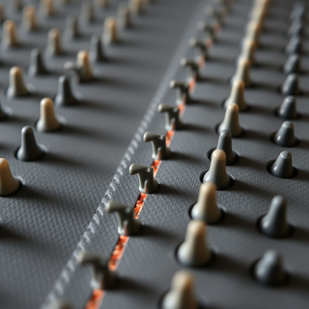Close-up of acupressure mat spike texture