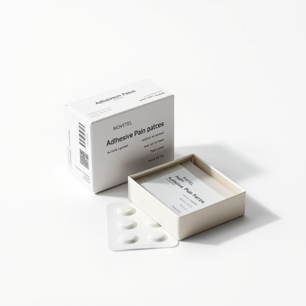 Pain relief patches box studio shot