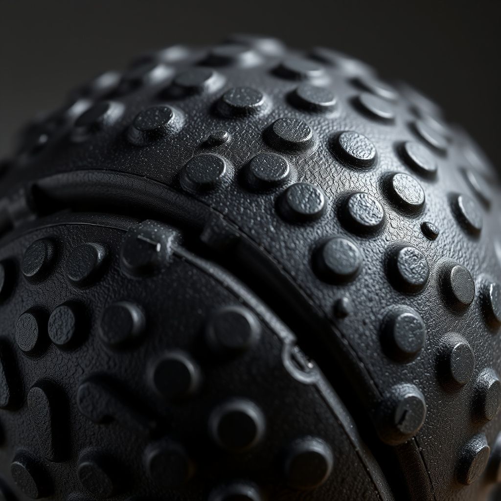 Close-up of massage ball textured surface