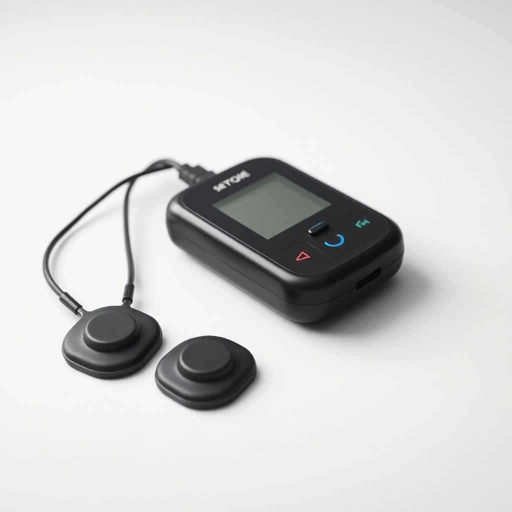 EMS muscle stimulator device studio shot