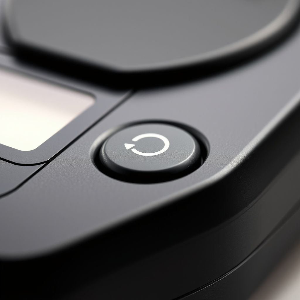 Close-up of EMS device control buttons