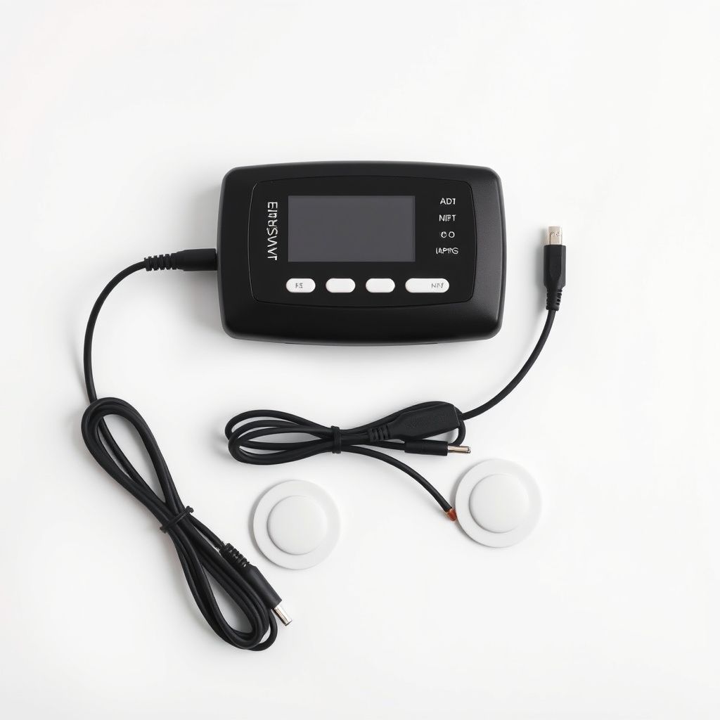 EMS device with electrode pads flat lay